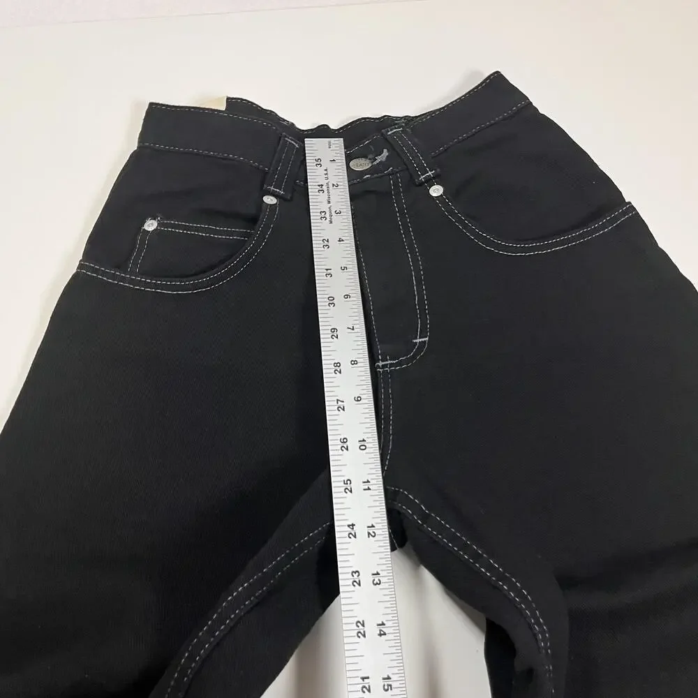 Lee Pipes Jeans Youth Medium Black Double Black Wide Leg Carpenter Y2K Skate